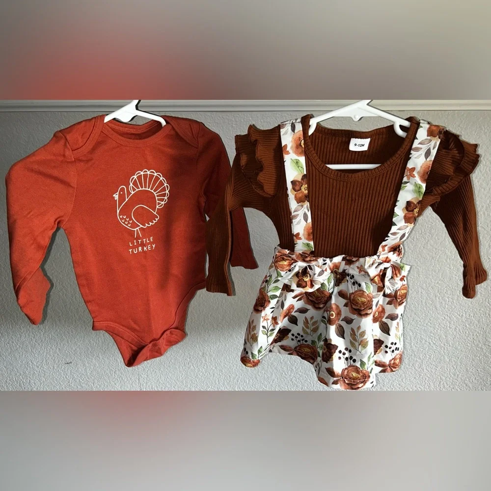 Fall/Thanksgiving baby girl outfit *SOLD* - Picture 1 of 6